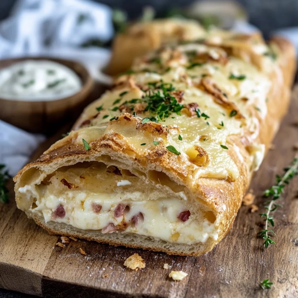 Handbrot mit Schinken und Käse