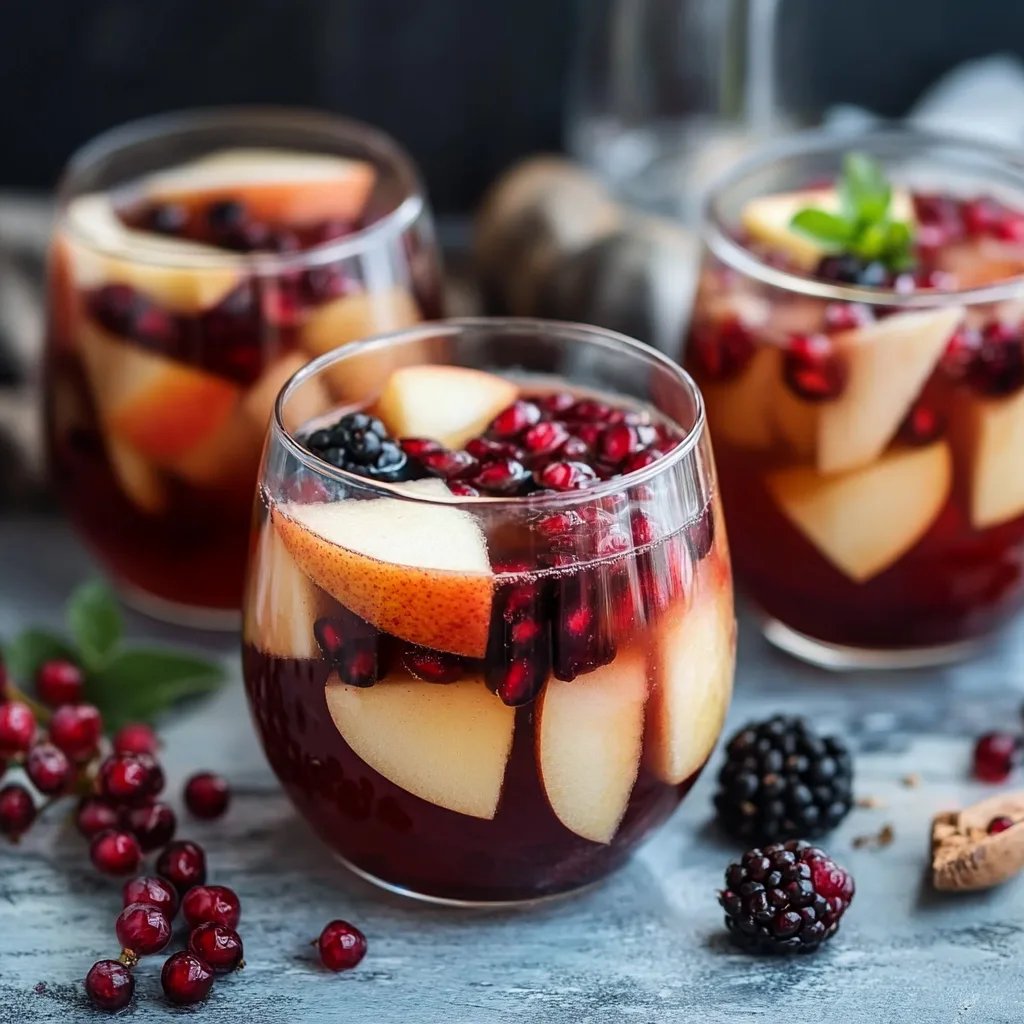 Alkoholfreier Punsch mit Apfel, Brombeere & Granatapfel