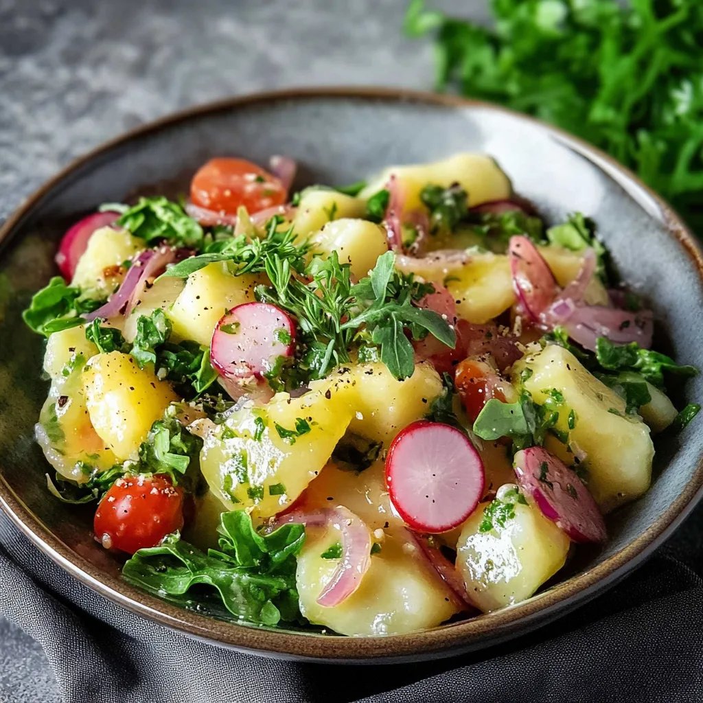 Kartoffelsalat Essig Öl Dressing mit Schnittlauch