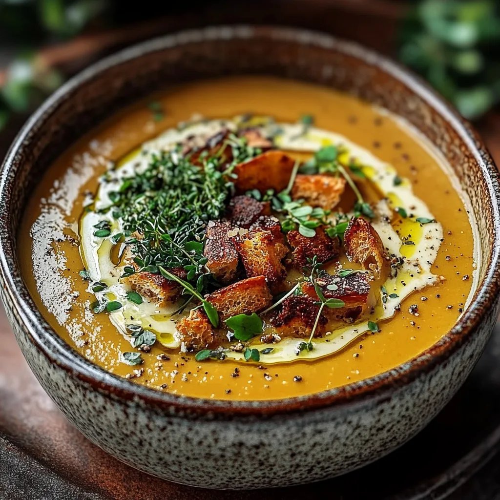 Ahorn-geröstete Kürbissuppe