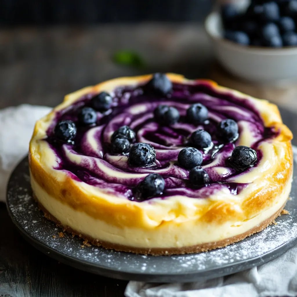 Blaubeer-Swirl-Cheesecake