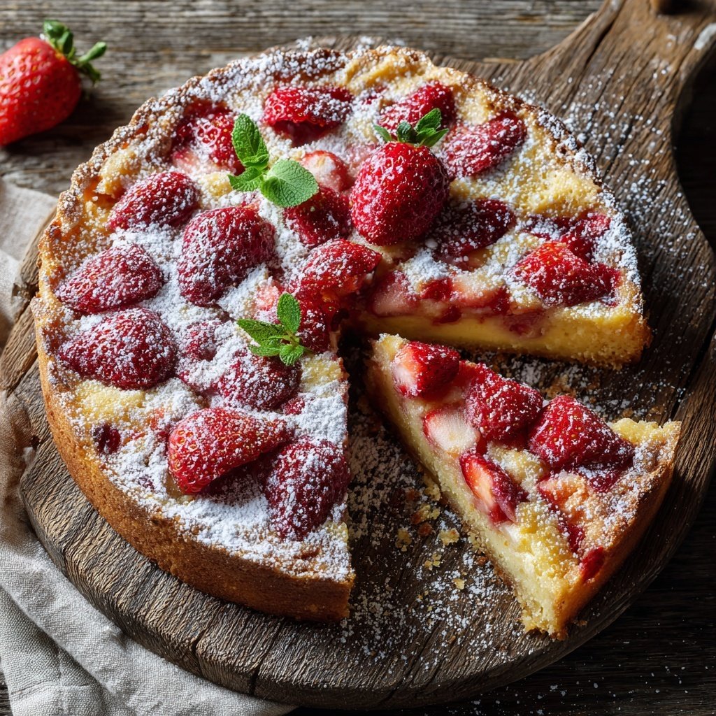 Erdbeerkuchen Mit Puderzucker