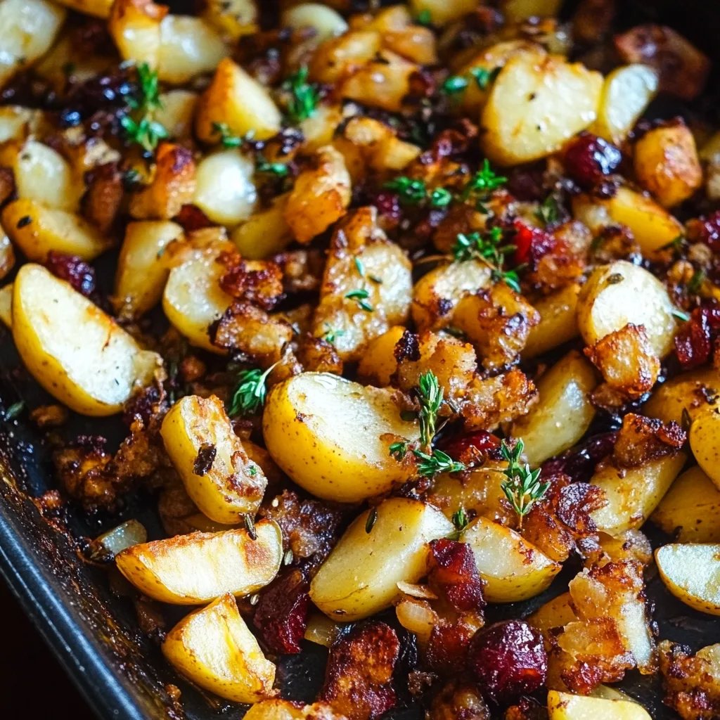 Traditionelle Preiselbeer-Apfel-Wurst-Füllung